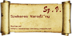 Szekeres Varsány névjegykártya