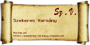 Szekeres Varsány névjegykártya